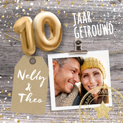 uitnodiging 10 jaar getrouwd ballonnen