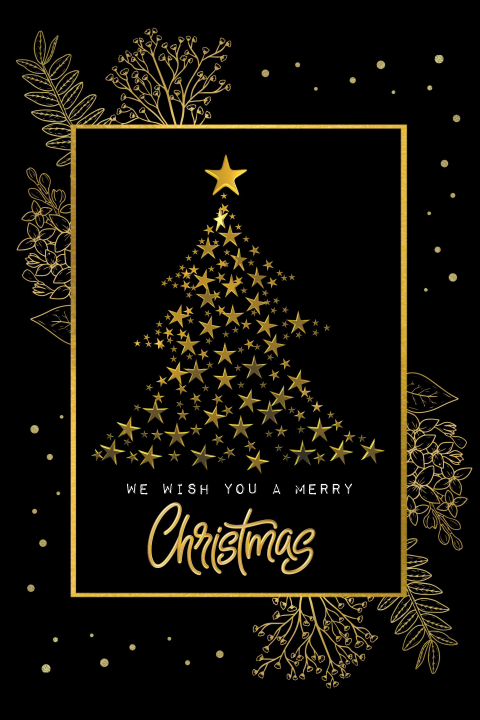 Zakelijke kerstkaart chique zwart goud