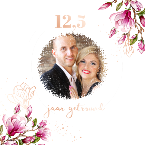 Huwelijksjubileum Uitnodiging magnolia takken