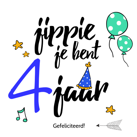 Vrolijk kaartje met feesthoedje