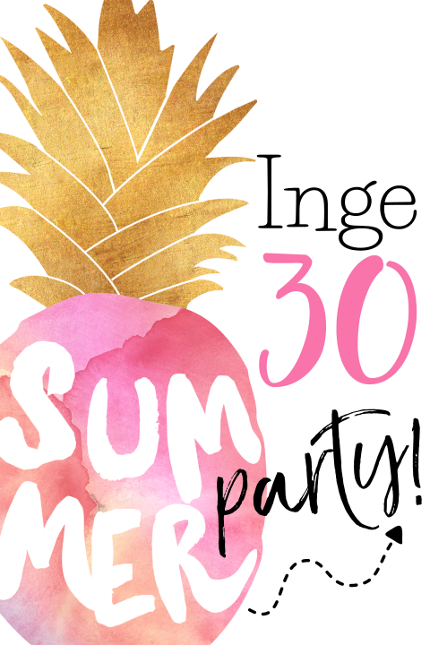Tropical party uitnodiging met een vrolijke ananas