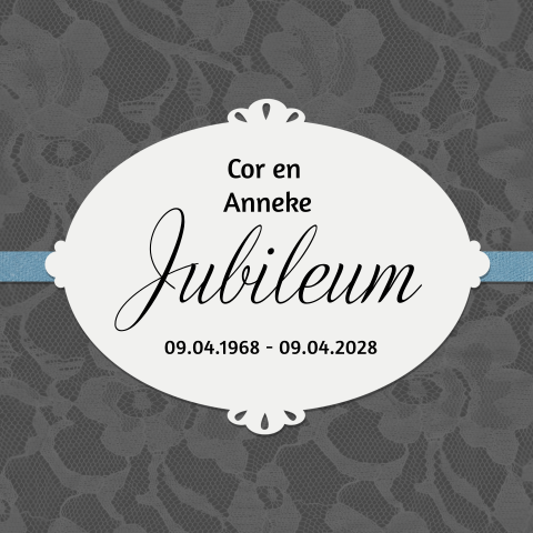 Uitnodiging zestig jaar getrouwd grijzen kant achtergrond