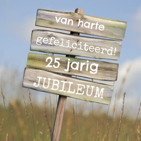 Is er iemand 25 jaar in dienst? Stuur een wenskaart!