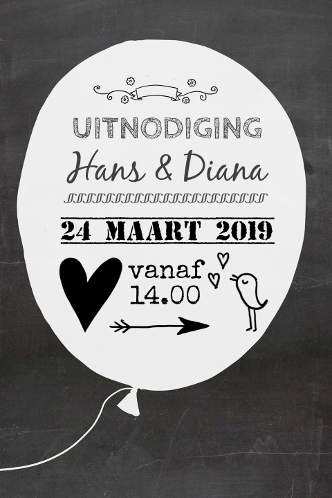 Lieve typografie uitnodiging voor jubileum