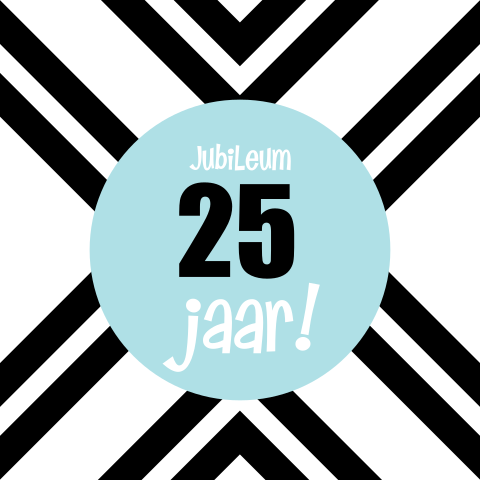Jubileumkaart met zwart wit patroon