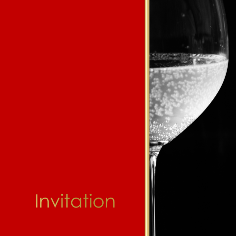 Uitnodiging bubbels chique goud