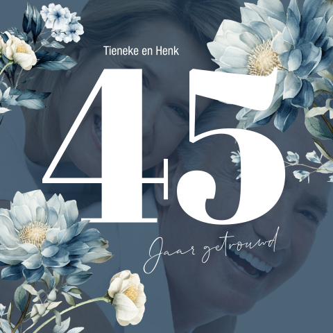 45 Jaar Jubileum Uitnodiging - Romantic Botanic