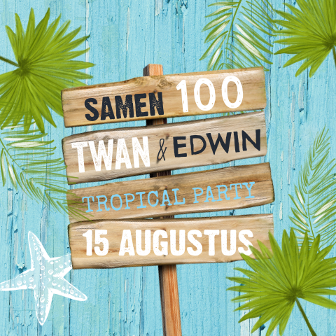 Tropical party uitnodiging voor een samen feestje