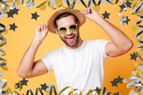 Fotokaart met een vrolijke fotolijst van slingers