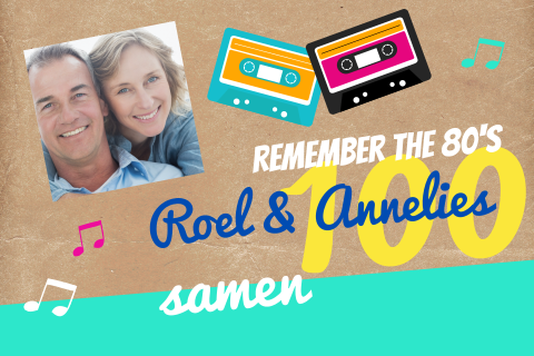 80s party disco uitnodiging voor een samen 100 verjaardag