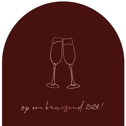 Champagne Cheers: Ronde Boog Kerstkaart met folie!