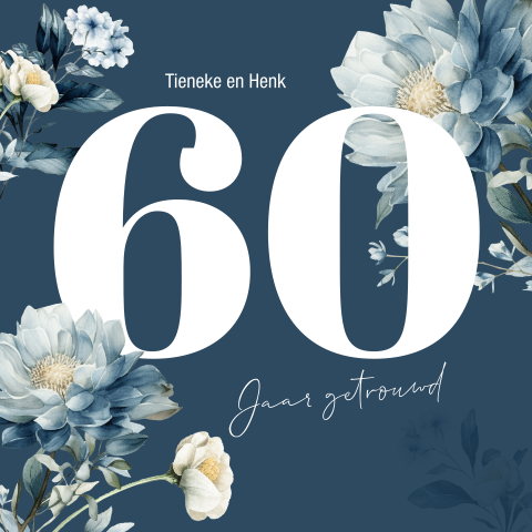 60 Jaar Jubileum Uitnodiging - Romantic Botanic