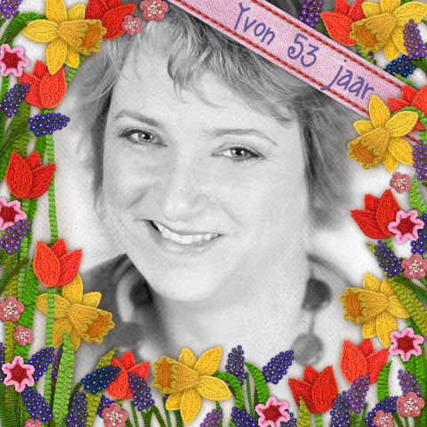 Uitnodiging verjaardagsfeest met bloemendesign