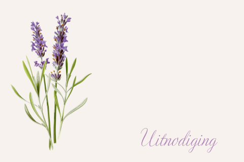 Sierlijke trouwkaart met lavendel