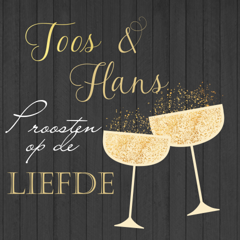 Huwelijksverjaardag uitnodiging met champagne glazen