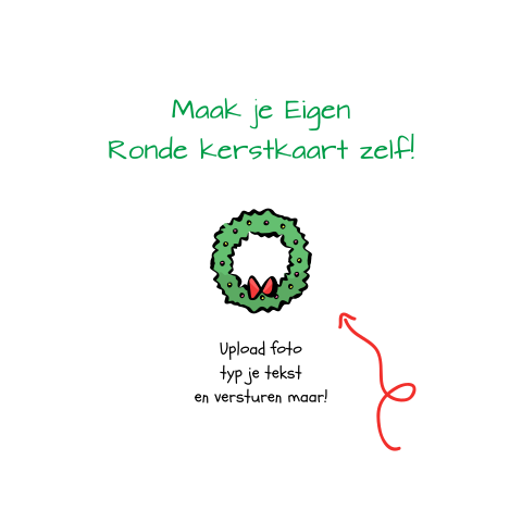 Zelf te maken ronde kerstkaart