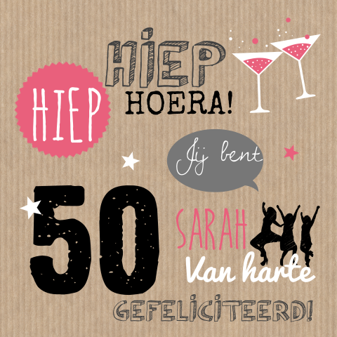 Feestelijke felicitatiekaart 50 jaar