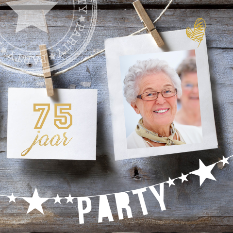 verjaardagskaart met wasknijpers en stijgerhout