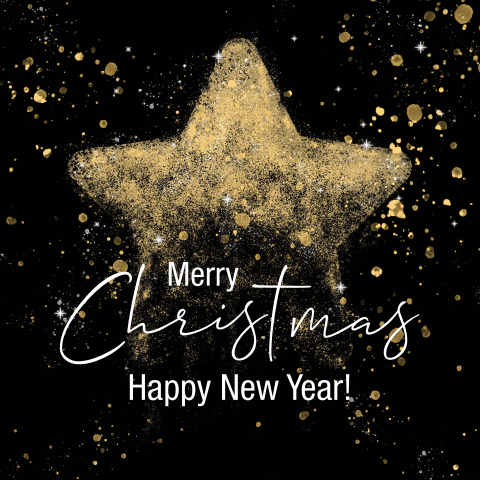 Kerstkaart kerstster sterrenstof