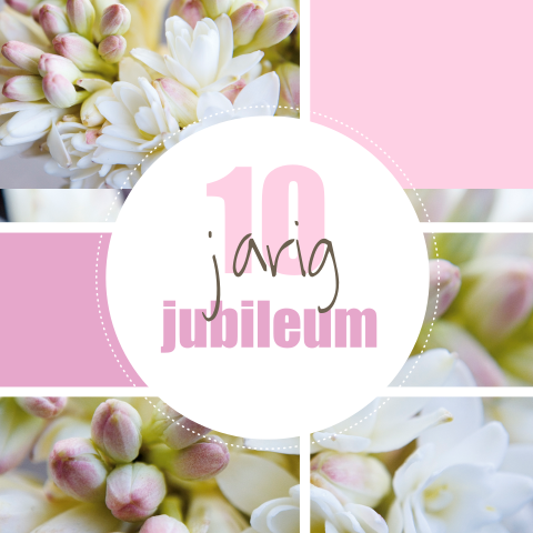 Wenskaart met bloemen voor een jubilaris!
