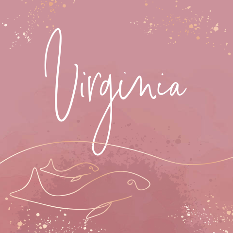 Geboortekaartje voor meisje met een lijntekening van een vis