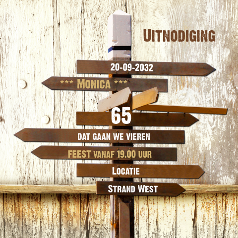 Mooie uitnodiging voor wie 65 jaar wordt