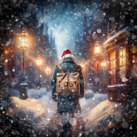 Kerstkaart kerstpost