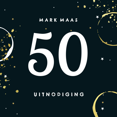 Uitnodiging 50 jaar verjaardag met grote vijftig
