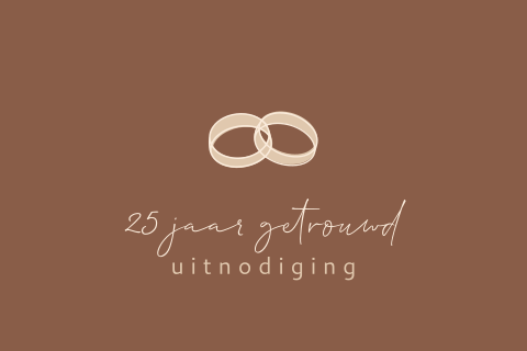 stijlvolle Jubileum uitnodiging met ringen