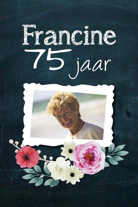 uitnodiging verjaardag aquarel bloemen