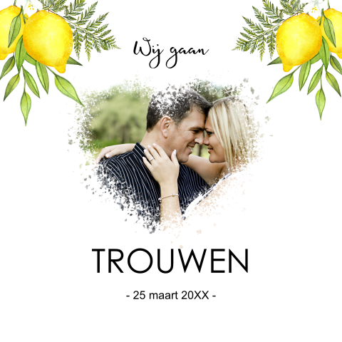 Trouwen botanische citroen met blad