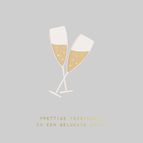 Sprankelende Kerstkaart: Personaliseer met Champagneglazen!