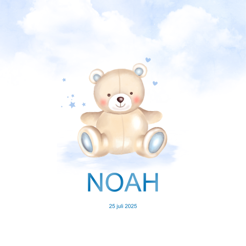 Geboortekaartje voor Jongen met lief beertje