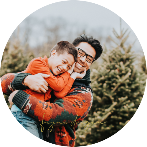 Kerstkaart rond met eigen foto