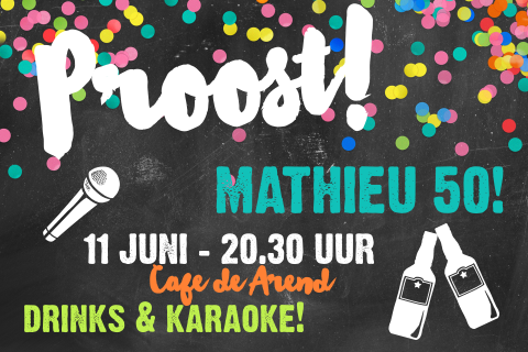 Confetti uitnodiging voor een 50e Abraham verjaardag