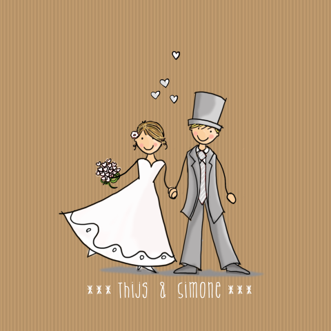 Uitnodiging bruiloft met originele illustratie