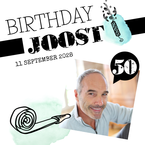 Vrolijke uitnodiging voor je 50e verjaardag met foto!