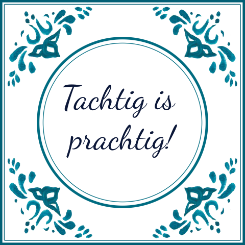 Uitnodiging tachtig is prachtig met oud Hollands tegeltje