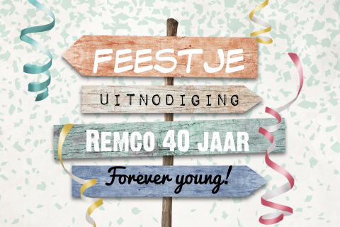 Uitnodiging maken verjaardag 40 jaar met wegwijzer