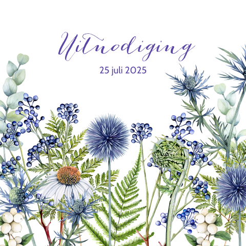Uitnodiging verjaardag wilde bloemen