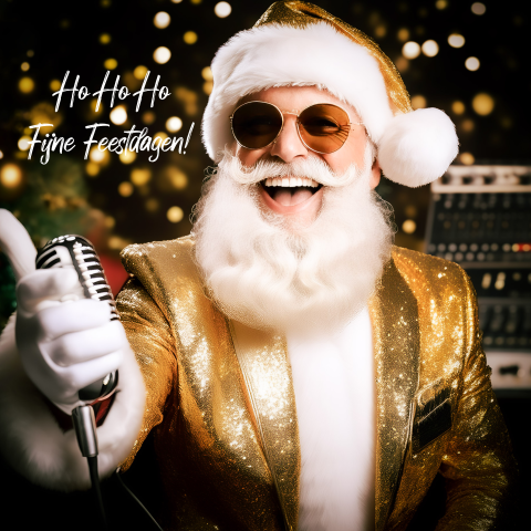 Kerstkaart Bling Bling Santa