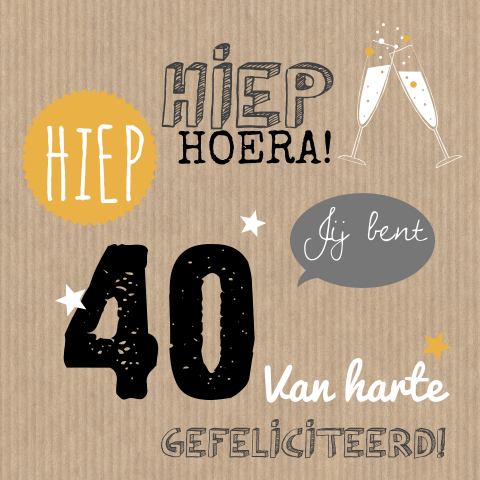 Stoere felicitatiekaart met kraftpapier