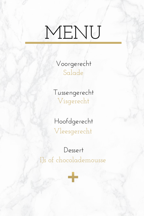 Menukaart met marmer en goudlook achtergrond en elementen