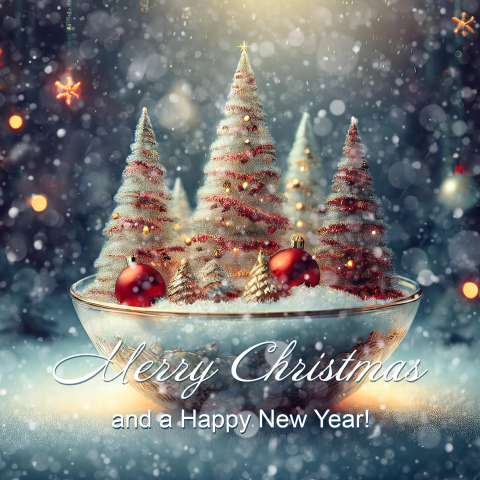 Kerstkaart kerst in een schaal