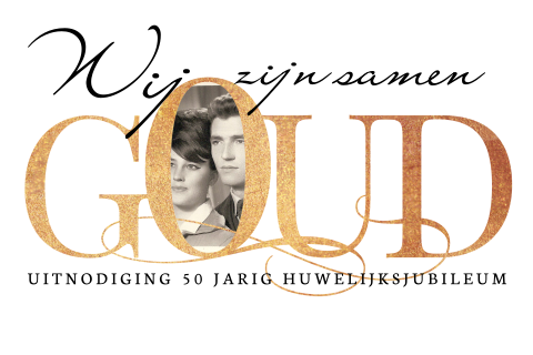 Uitnodiging gouden jubileum met persoonlijke foto!