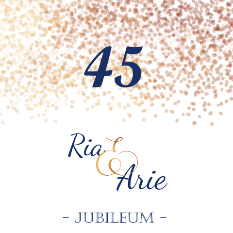 Uitnodiging 45 jaar getrouwd met gouden stipjes