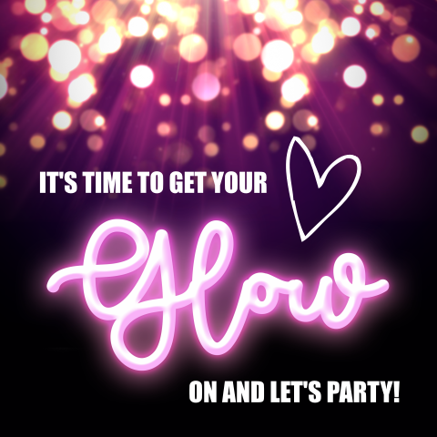 Uitnodiging foute party met roze neon letters