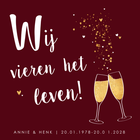 50 jaar getrouwd uitnodiging met vier het leven tekst