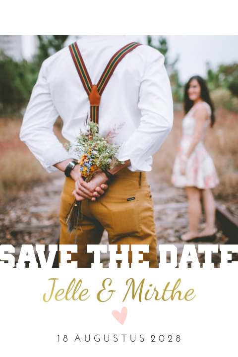 Moderne Save the Date kaart met foto
