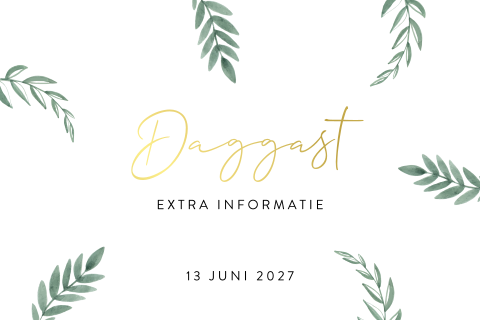 Botanisch goudfolie inlegkaartje met blaadjes